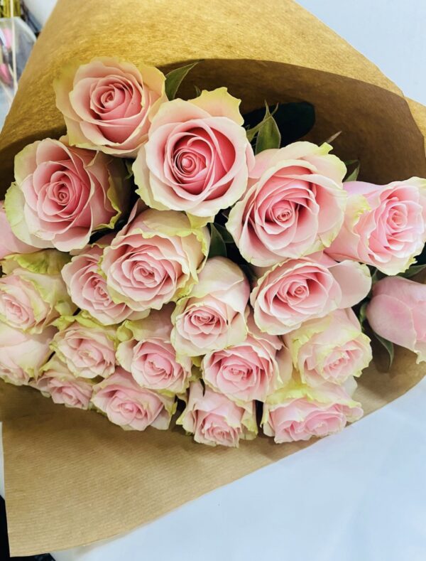 20 rosas rosa/blanca